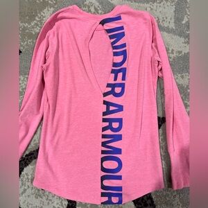 Under Armour Girl YLG Long Sleeve Athletic Shirt Open Back